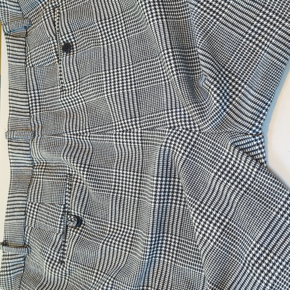 Talbots, Black And White Window Pane Wool Trouser… - image 3